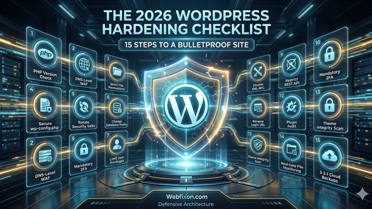The 2026 WordPress Hardening Checklist 15 Steps to a Bulletproof Site