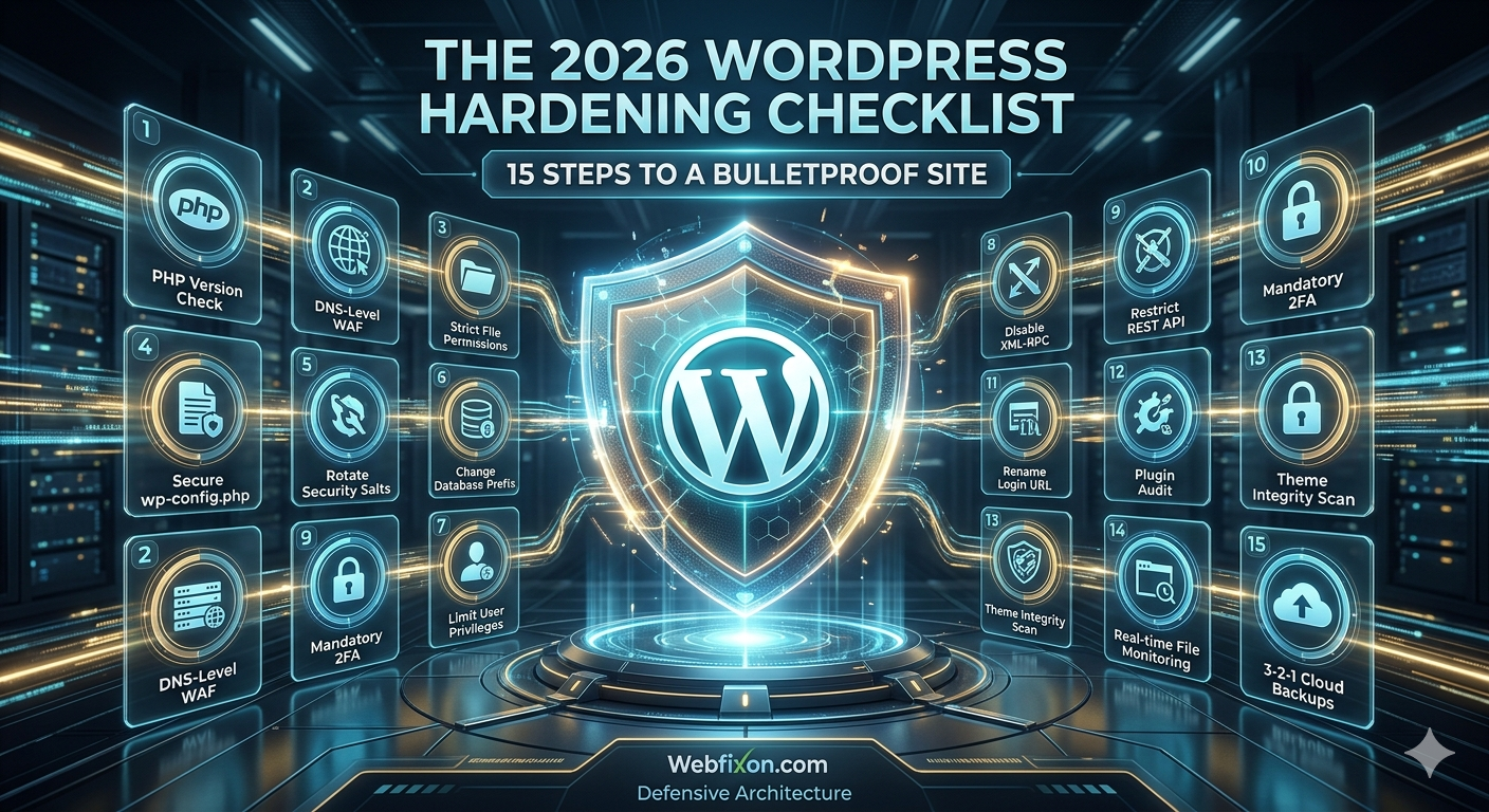 The 2026 WordPress Hardening Checklist 15 Steps to a Bulletproof Site