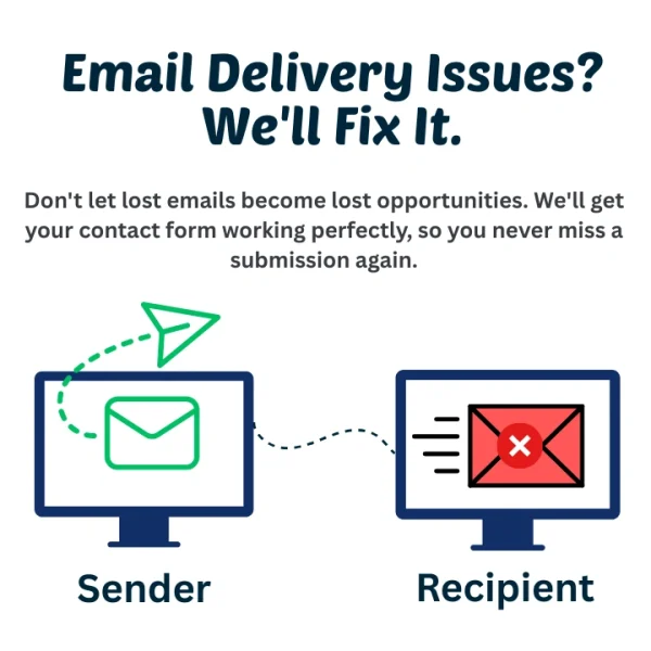 SMTP setup resolves email delivery issues.